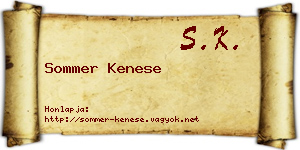 Sommer Kenese névjegykártya